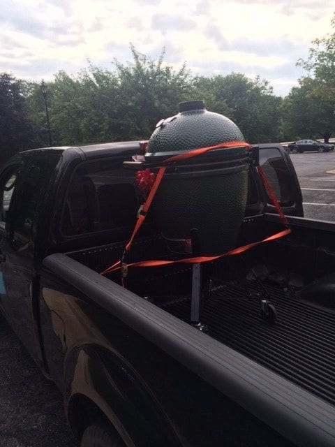 delivering the big green egg giveaway